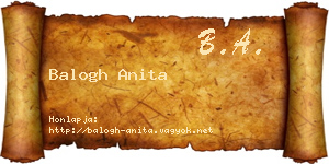 Balogh Anita névjegykártya