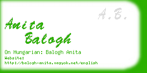 anita balogh business card